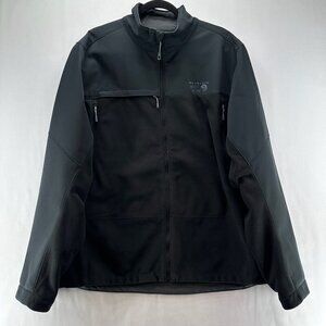 Mountain Hardwear Jacket Mens XL Mountain Tech II Soft Shell Fleece Gray Black